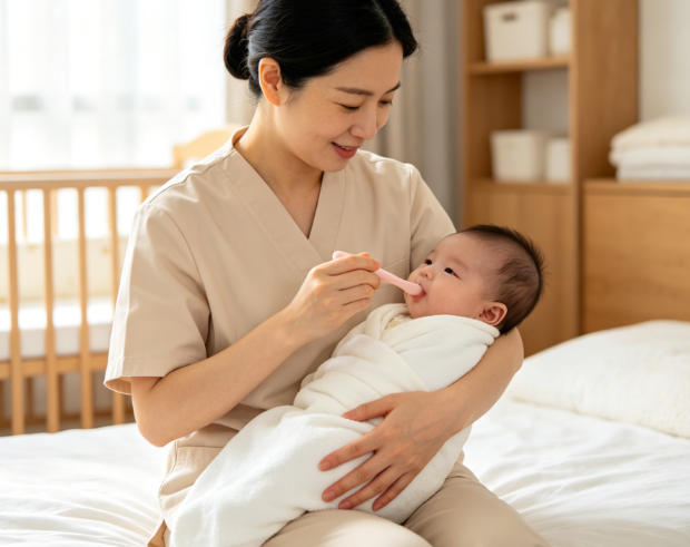 月嫂培训-月嫂使用软勺给新生儿喂水规范操作
